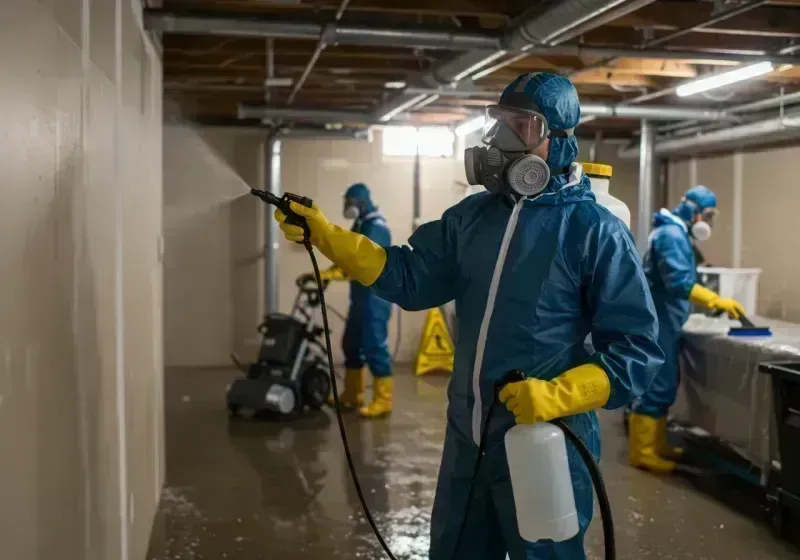 Basement Sanitization and Antimicrobial Treatment process in Central Falls, RI