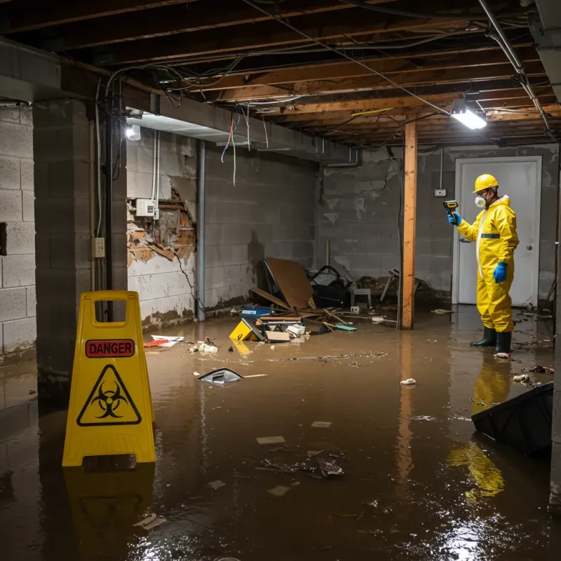 Flooded Basement Electrical Hazard in Central Falls, RI Property