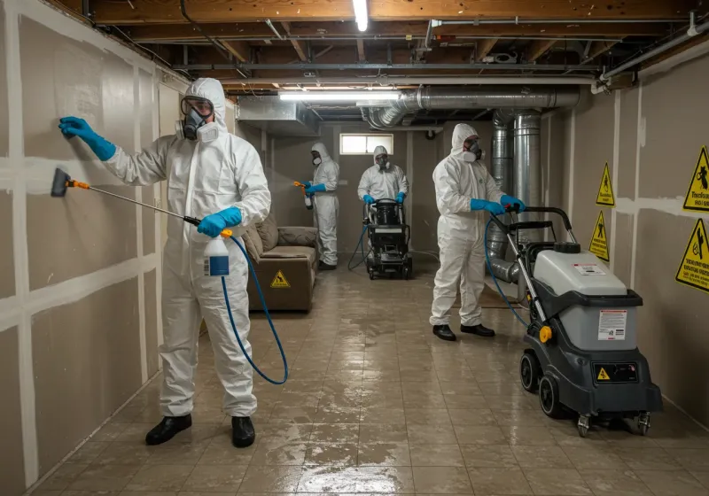 Basement Moisture Removal and Structural Drying process in Central Falls, RI